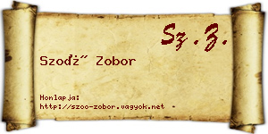 Szoó Zobor névjegykártya